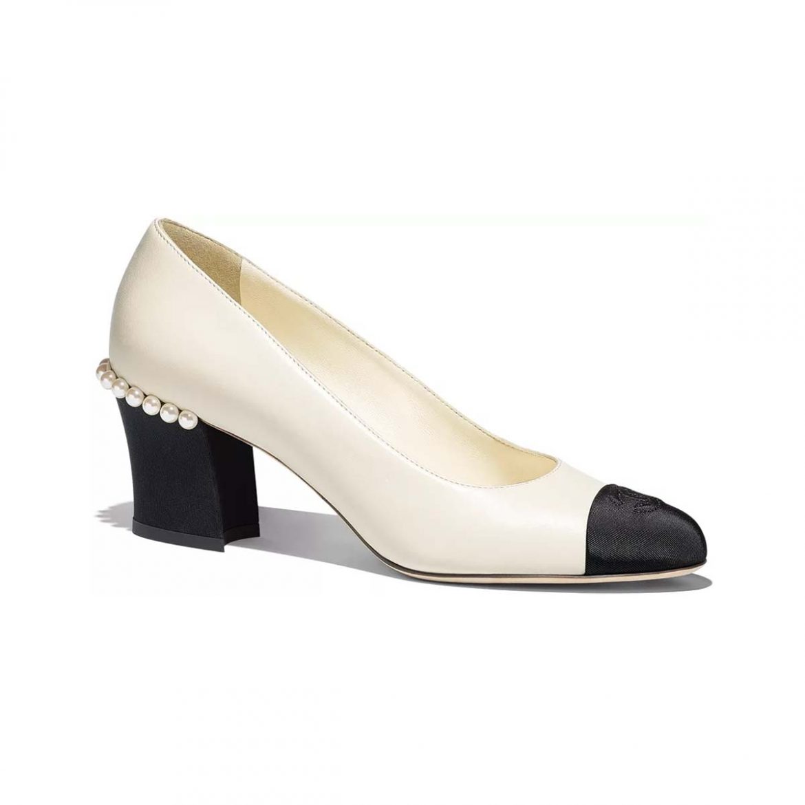 Chanel Women Pumps Lambskin Grosgrain Shoes White Brandsoff