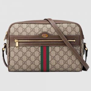 Gucci GG Unisex Ophidia GG Supreme Small Shoulder Bag-Brown