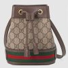 Gucci GG Women Ophidia Mini GG Bucket Bag-Brown