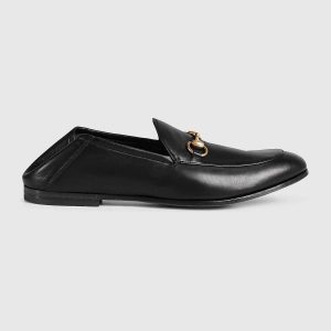 Gucci Men Horsebit Leather Loafer Shoes Black