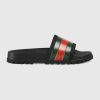 Gucci Men Web Slide Sandal-Black