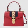 Gucci Sylvie Mini Top Handle Bag in Smooth Leather