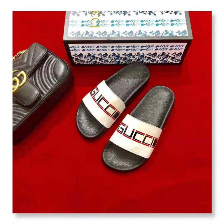 gucci stripe rubber slide