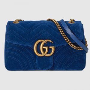Gucci Women GG Marmont Medium Velvet Shoulder Bag