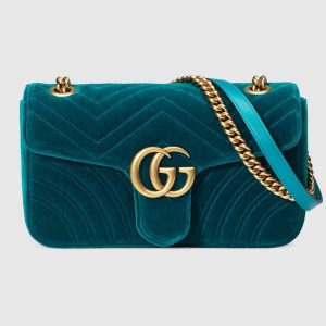 Gucci Women GG Marmont Velvet Shoulder Bag