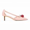 Gucci Women Leather Cherry Pump Shoes-Pink