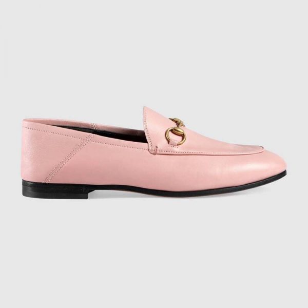Gucci Women Leather Horsebit Loafer 1.3 cm Height-Pink