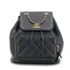 Chanel Women Backpack in Embossed Grained Calfskin Leather-Black