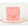 Chanel Women Flap Bag Ringer Pearl in Goatskin Leather-Pink