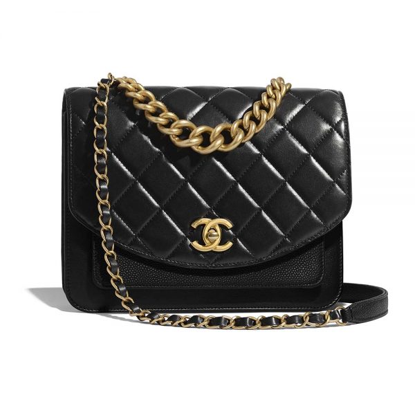 Chanel Women Flap Bag in Smooth Calfskin Leather-Black