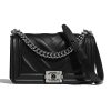 Chanel Women Flap Bag with Top Handle in Calfskin-Black
