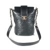Chanel Women Hippie Backpack Bag in Calfskin Leather-Black