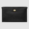 Gucci GG Men Pouch with Interlocking Bag in Black Soft Leather