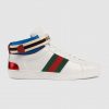 Gucci Unisex Ace Gucci Stripe High-Top Sneaker in 5.1 cm Height-White