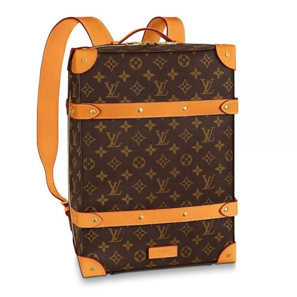 Louis Vuitton LV Men Soft Trunk Backpack PM in Monogram Canvas-Brown