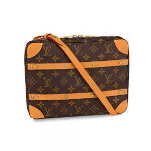 Louis Vuitton LV Men Soft Trunk Messenger PM in Iconic Monogram Canvas-Brown