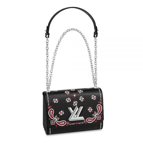 Louis Vuitton LV Women Twist MM Handbag in Epi Leather-Black