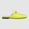 Gucci Women Princetown Leather Slipper with Horsebit Detail-Yellow
