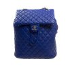 Chanel Women Backpack in Embossed Diamond Pattern Goatskin Leather-Purple