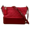 Chanel Women Chanel's Gabrielle Small Hobo Bag in Chamois Leather-Red