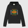 Gucci Men Oversize Sweatshirt with Gucci Logo in 100% Cotton-Black