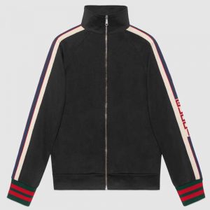Gucci Men Technical Jersey Jacket-Black
