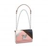 Louis Vuitton LV Women Twist MM Handbag in Printed and Embossed Calfskin