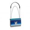 Louis Vuitton LV Women Twist MM Handbag in Radiant Blues and Pop-Inspired Stripes