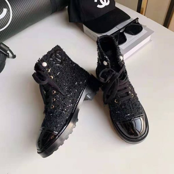 chanel flat ankle boots