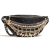 Chanel Women Waist Bag in Lambskin Silver & Gold-Tone Metal-Black