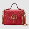 Gucci GG Women GG Marmont Mini Top Handle Bag in Matelassé Chevron Leather-Red