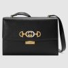 Gucci GG Women Gucci Zumi Grainy Leather Small Shoulder Bag-Black