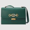 Gucci GG Women Gucci Zumi Grainy Leather Small Shoulder Bag-Green