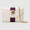 Gucci GG Women Rajah Mini Bag in Leather with a Vintage Effect-White