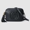 Gucci GG Women Soho Small Leather Disco Bag in Embossed Interlocking G-Black