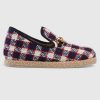 Gucci Unisex GG Check Tweed Loafer in Blue White and Red Check Tweed
