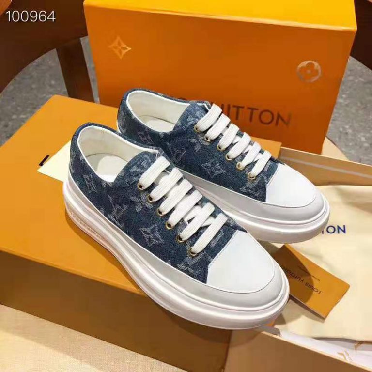 Louis Vuitton LV Men Stellar Sneaker in Blue Monogram Denim - Brandsoff