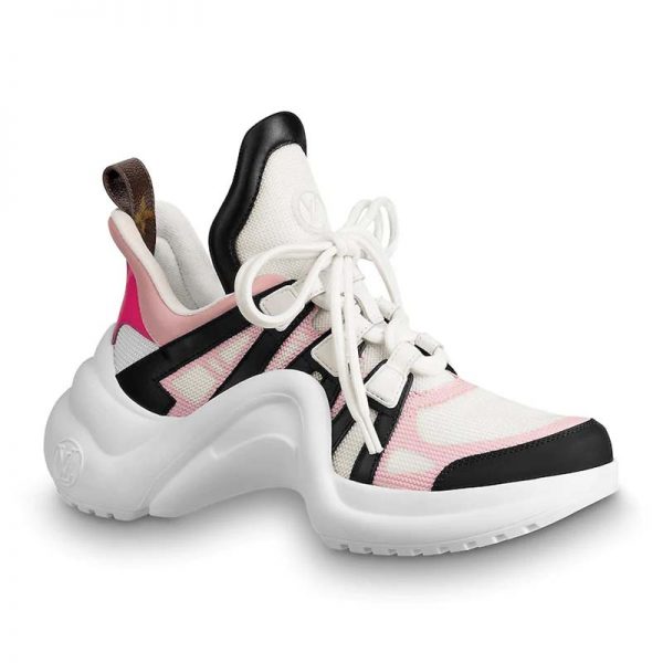 Louis Vuitton LV Unisex LV Archlight Sneaker in Calf Leather and Technical Fabric-Pink