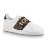 Louis Vuitton LV Women Frontrow Sneaker in White Calf Leather and Brown Rubber