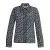 Louis Vuitton LV Women Monogram Shadow Shirt in 100% Silk-Grey