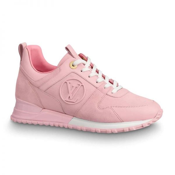 Louis Vuitton LV Women Run Away Sneaker in Suede Calf Leather-Pink