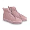 Louis Vuitton LV Women Stellar Sneaker Boot in Soft Pink Calfskin Leather