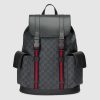 Gucci GG Unisex GG Black Backpack in BlackGrey Soft GG Supreme Canvas