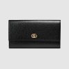 Gucci GG Unisex GG Marmont Leather Continental Wallet in Leather-Black