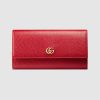 Gucci GG Unisex GG Marmont Leather Continental Wallet in Leather-Red