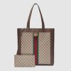 Gucci GG Unisex Ophidia Soft GG Supreme Large Tote in BeigeEbony GG Supreme Canvas