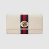 Gucci GG Unisex Rajah Continental Wallet in White Leather with a Vintage Effect