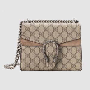 Gucci GG Women Dionysus GG Supreme Mini Bag in GG Supreme Canvas-Sandy