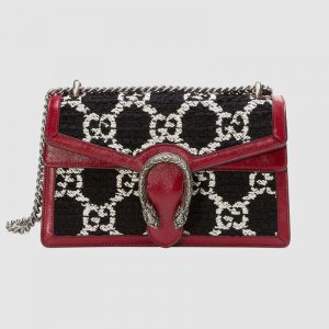 Gucci GG Women Dionysus GG Tweed Small Shoulder Bag-Black