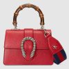 Gucci GG Women Dionysus Mini Top Handle Bag in Textured Leather-Red